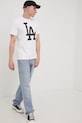 Oblečení Bavlněné tričko 47brand MLB Los Angeles Dodgers BB012TEMIME557555WW bílá