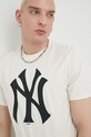 47 brand t-shirt bawełniany MLB New York Yankees BB017TEMIME544104CL beżowy