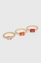 χρυσαφί Δαχτυλίδια Lauren Ralph Lauren 3-pack Γυναικεία