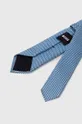 BOSS krawat z domieszką jedwabiu niebieski