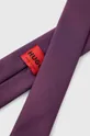 HUGO krawat z domieszką jedwabiu fioletowy