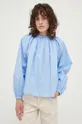 голубой Хлопковая блузка Drykorn Женский
