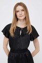 Блузка з домішкою шовку Dkny casual чорний P3AA5R88