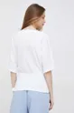Bombažna kratka majica Sisley bela
