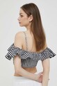 Одежда Топ с примесью льна United Colors of Benetton 5YCNDQ04K.914 чёрный