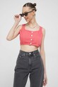 Îmbrăcăminte Tommy Jeans top din denim DW0DW15664.PPYX roz