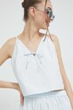 Хлопковая блузка Tommy Jeans DW0DW15200.PPYX голубой SS23