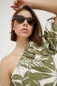 Ľanová blúzka Abercrombie & Fitch zelená KI140.3297.366