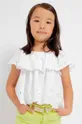 белый Детская хлопковая блузка Mayoral Для девочек