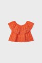 Detská bavlnená blúzka Mayoral bavlna oranžová 3145.6H.MINI