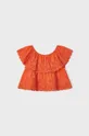 Дитяча бавовняна блузка Mayoral помаранчевий