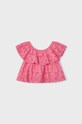 Detská bavlnená blúzka Mayoral 3145.6H.MINI ružová SS23