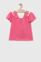 розовый Детская хлопковая блузка United Colors of Benetton Для девочек