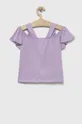 Дитяча бавовняна блузка United Colors of Benetton фіолетовий