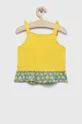 Дитяча бавовняна блузка United Colors of Benetton жовтий