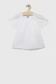 белый Детская хлопковая блузка United Colors of Benetton Для девочек