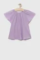 фіолетовий Дитяча бавовняна блузка United Colors of Benetton Для дівчаток