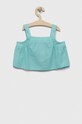 Дитяча бавовняна блузка United Colors of Benetton 5JO1GH002.P.SEASONAL бірюзовий SS23