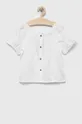 белый Детская льняная блузка United Colors of Benetton Для девочек