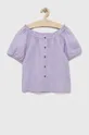 vijolična Otroška bluza iz platna United Colors of Benetton Dekliški
