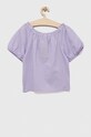 Дитяча льняна блузка United Colors of Benetton 5OK4CQ01H.G.SEASONAL фіолетовий SS23