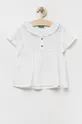 bela Otroška bluza iz platna United Colors of Benetton Dekliški