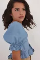 Detská bavlnená blúzka Mayoral modrá