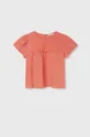 oranžna Otroška bombažna bluza Mayoral