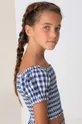 голубой Детская хлопковая блузка Mayoral Для девочек