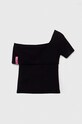 Sisley tricou copii 3F7EX4002.G.SEASONAL negru SS23
