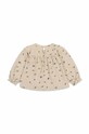 Konges Sløjd bluza din bumbac pentru bebelusi KS4681 bej SS23