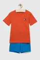πορτοκαλί Παιδικές βαμβακερές πιτζάμες Tommy Hilfiger Για αγόρια