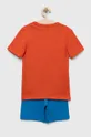 Παιδικές βαμβακερές πιτζάμες Tommy Hilfiger πορτοκαλί