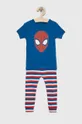 modra Otroška bombažna pižama GAP x Marvel Fantovski