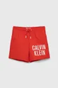 bordowy Calvin Klein Jeans szorty kąpielowe dziecięce Chłopięcy