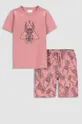 Otroška bombažna pižama Coccodrillo roza