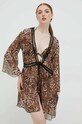 Ogrtač za plažu s primjesom svile Guess smeđa E3GK06.WE550