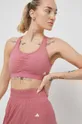 różowy adidas Performance biustonosz do jogi Coreessentials Damski