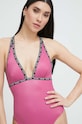 Calvin Klein jednoczęściowy strój kąpielowy fioletowy KW0KW02075.PPYX