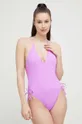 fioletowy Polo Ralph Lauren jednoczęściowy strój kąpielowy Damski