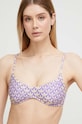 Bikini top adidas Originals με μεταλλικές μπανέλες μωβ H49589