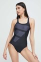 adidas Performance costum de baie dintr-o bucată Big Bars Graphic moale negru HR4381