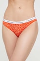 Brazílske nohavičky Calvin Klein Underwear jemný vzor oranžová 000QD3859E.PPYX