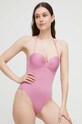 Max Mara Beachwear costum de baie dintr-o bucată cu balene roz 2338310538600