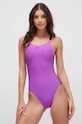 Nike jednoczęściowy strój kąpielowy Logo Tape NESSD190 fioletowy SS25