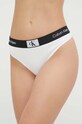 Στρινγκ Calvin Klein Underwear πλεκτό ύφασμα λευκό 000QF7221E.PPYX