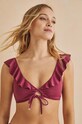women'secret bikini felső FOLK SUNSET sima burgundia 6485411