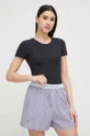 μαύρο Μπλουζάκι πιτζάμας Polo Ralph Lauren Γυναικεία