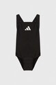 Суцільний дитячий купальник adidas Performance 3 BARS SOL ST м'яка чорний HR7477