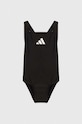 adidas Performance jednoczęściowy strój kąpielowy dziecięcy 3 BARS SOL ST miękka czarny HR7477